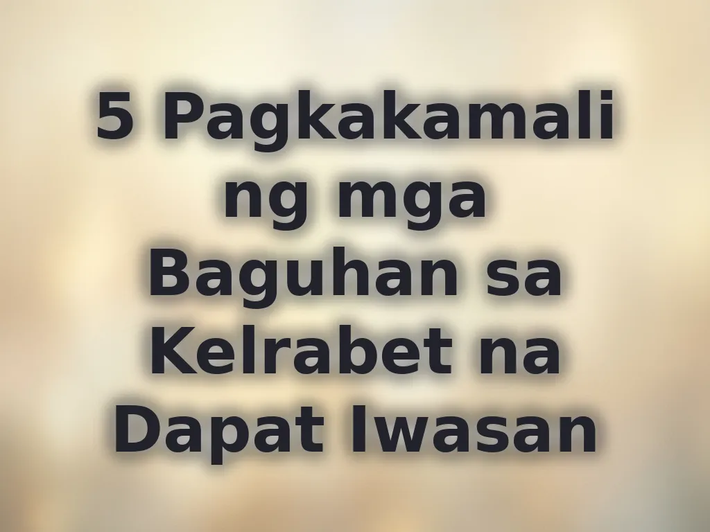 Iwasan ang Pagkakamali